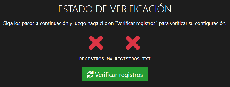 Los registros están pendientes de verificación.